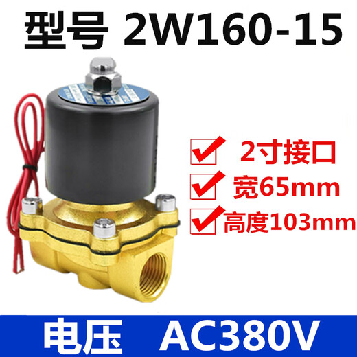 Normally closed solenoid valve water valve AC220V air valve DC24V water inlet pipe control valve 3 points 4 points 6 points 1 inch 2 inches 4 points solenoid valve AC380V