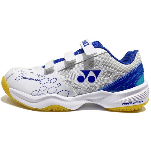 YONEX尤尼克斯羽毛球儿童鞋青少年学生比赛训练透气SHB101J 白蓝 36