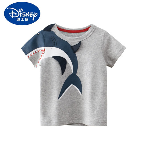 Disney Children's Kurzärärmelte T-Shirt reines Baumwoll 2025 Sommer Neues Jungen Kleidung Baby runder Hals kleiner und mittelgroße Kinder-Cartoon-Top Trendy kurzärmelig 9740 Auto Wasser Blau 120