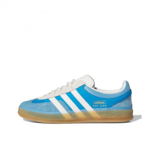 Adidas Bad Bunny x Gazelle Indoor Grau Weiß und Blau Retro Low Top Shoes If9734 graues Weiß und Blau (IF9734) Brandneue Kollektion Priorität 36.5