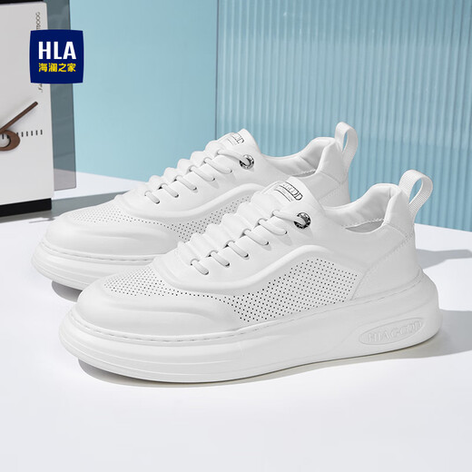 海澜之家男鞋秋冬2025新款经典板鞋男小白鞋增高男士运动休闲鞋透气鞋子男 白色 40 【运动码】