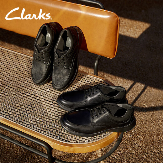 Clarks Leco Cui series men's shoes classic cowhide thick-soled leather shoes low-top comfortable casual leather shoes black 261373858 smooth style 42