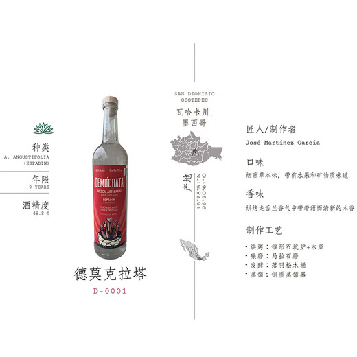 Democrata (Democrata) [Originalflasche] Mexikanischer Ispadin Mezcal Tequila Ausländischer Wein Democrata Sifi Tequila 750 ml 1 Flasche
