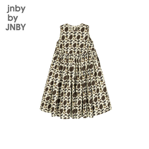 jnby by JNBY江南布衣童装无袖连衣裙夏可爱图案休闲中长款裙子女童1N5G12350 248杂咖 110 cm