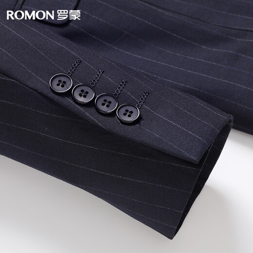 Romon suit men's double-breasted casual retro suit suit slim shopping mall same style wedding groom's dress