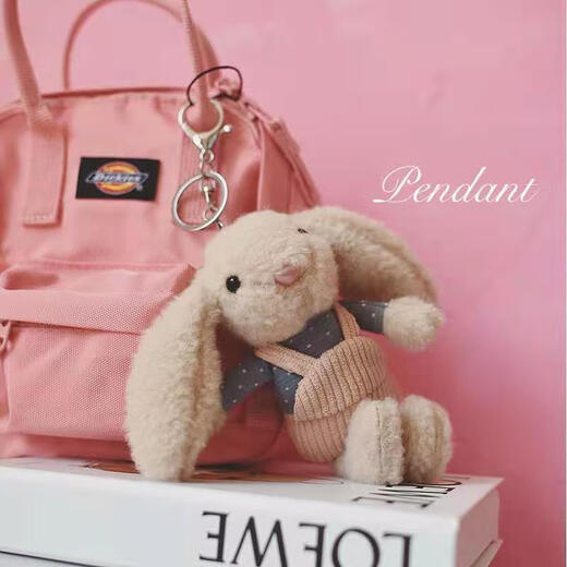 Schoolbag hanging chain women's clothing dead rabbit key chain female cute internet celebrity Korean version student schoolbag hanging bag hanging decoration couple small gift pink [love ball]