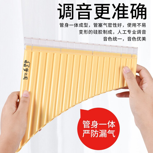 梦之圆16管排箫民族乐器初学入门18管C调易学排笛中小学生专业演奏级乐器 18管棕红色【学习资料】