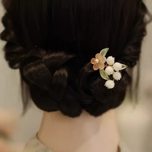 Dai Yan's new Chinese style wooden hairpin with tassels, ancient style hairpin, rose hairpin, ancient style hairpin, flower headdress, Hanfu hair accessories, lily of the valley style hairpin
