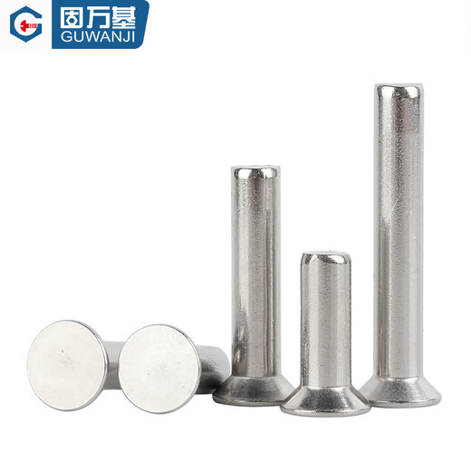 Guwanji 304 Edelstahl Counterunk Head Solid Niet GB869 Knock-on Flat Cone Head Massive Speer Nagel Großer National Standard M4x10 (50 Stück)