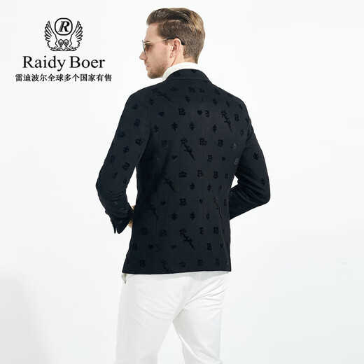Raidy Boer/Reddy Boer Men [Шерстяная смесь] Плоский воротник шерстяной пиджак 2007 Black Flower 180/52/xl