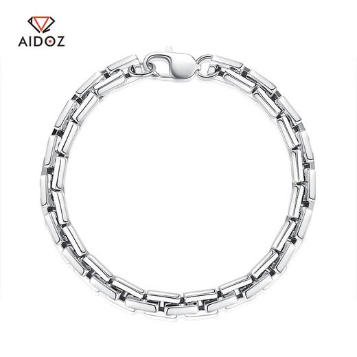 Aido Diamond Platinum Square Thick Cross Bracelet Men's PT950 Real Platinum Fashionable Men's Versatile Bracelet Weight 19.90g Length 20.5cm Approximately 5mm Thickness