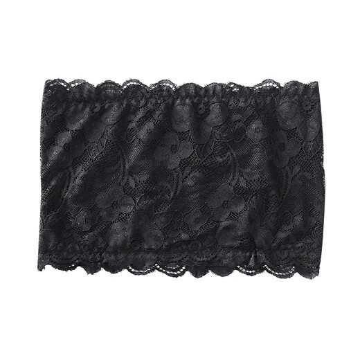 Tidegao tube top bra for women, anti-exposure, inner layer, lace, breathable, thin, one piece, strapless, black + white two-piece, one size fits all (suitable for 80-120 Jin Jin equals 0.5 kg)