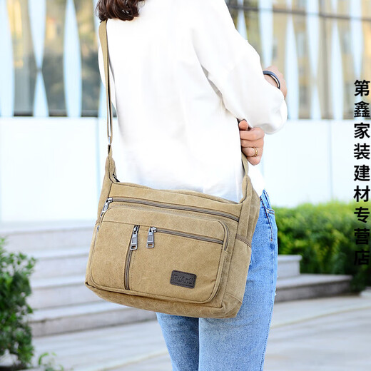 Dixin casual canvas bag construction site tool bag shoulder crossbody bag large repair portable tool bag men large black