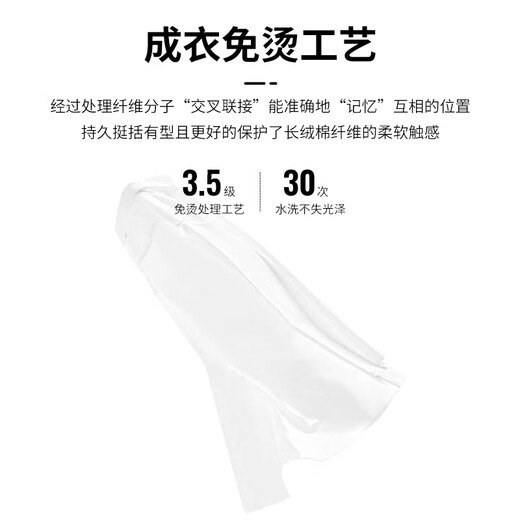 杉杉（FIRS）【DP免烫】短袖衬衫男士蓝色夏季商务休闲纯棉衬衣 纯白色 41