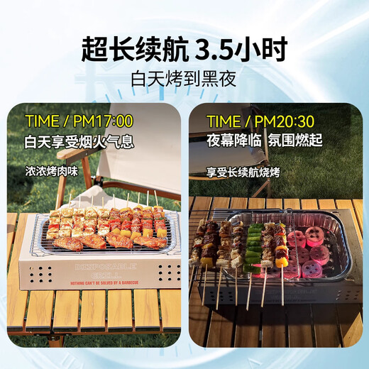 Primitive disposable barbecue grill, outdoor carbon grill, barbecue grill, indoor household smokeless tea-making barbecue grill, upgraded large charcoal, extra-large model