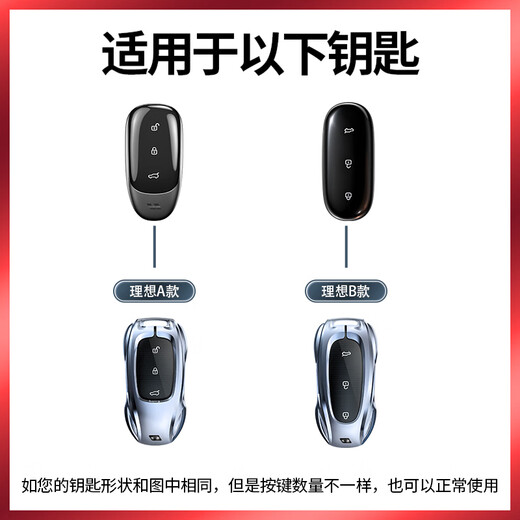Idealer Schlüsselabdeckung L9 Shell L7 Cover L6 CAR L8 PACK ONEMEGA Special 2024 Modell 24 Frauen und Männer Ideal B Fashion Silber + Schild Keychain