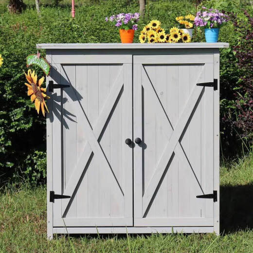 Global Outdoor Imperping Suncreen Garden Storage Cabinet de rangement de jardin Balcon de rangement Balconie de rangement Armoire de rangement de style gris haut de gamme 695 * 5201420mm