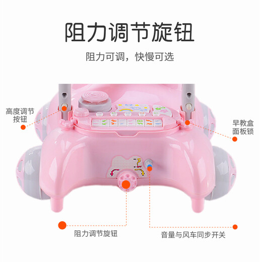 A+B Walker Multifunktional Walker mit frühen Bildungskind und Kleinkindbaby Anti-Rolling Pushed Hand-Pushed Stief-Assisted Balance Car Car