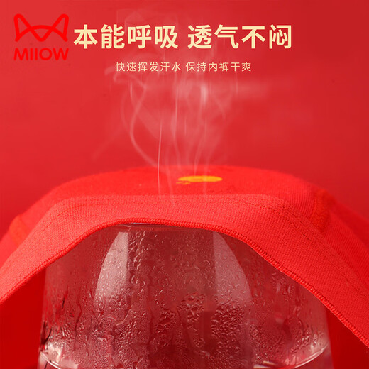 MiiOW children's underwear boys and girls animal year suit boxer briefs cotton medium and large children's bright red festive horse shorts boys' bright red underwear 2 pairs + 2 pairs of socks 2 pairs 160 Recommended height 145-155cm