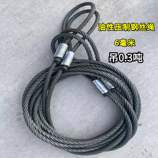 Rio Tinto's Galvanisé Pressé Pressé Poux à double boucle Crigage Rope de trottoir 10/12141 Roule de levage Roule de fil Pressé Basé sur l'huile 10 mm 6M