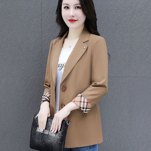 矜持范2025新款春秋夏季小西装外套女休闲气质修身薄款西服上衣套装 黑色 2XL 建议125-140斤