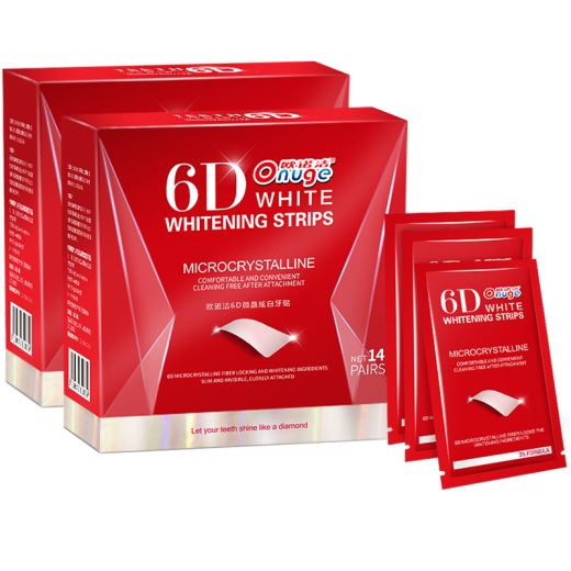 Onuojie 6D Microcrystal White Teeth Whitening Whitening Yellow Teeth Whitening Teeth Highly Adhesive Type Smoke Stains Tea Stains Coffee Stains No Acid 14 Pairs 1 Box - Buy 2 Boxes Better