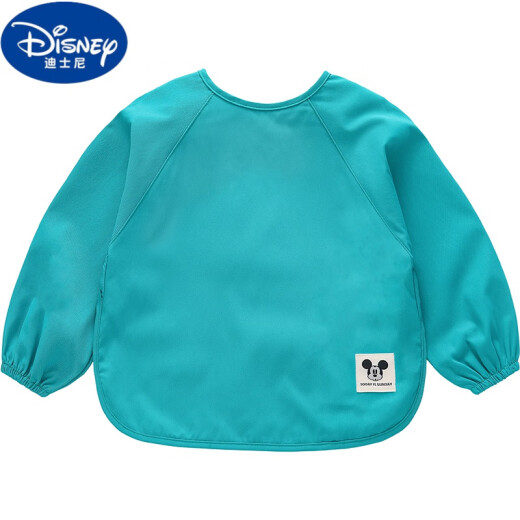 Disney (Disney) baby coveralls children's long-sleeved waterproof reverse dressing kindergarten eating bib solid color anti-fouling protective clothing apron simple pink (long-sleeved snap buckle style) 120 size (recommended 110-120CM)