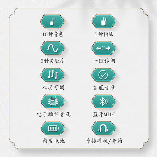 midiplus美派电吹管8孔初学者成人儿童老年人自学万笛多功能电子吹管国产 万笛一代标配蓝色 +吹嘴套+电子版教程