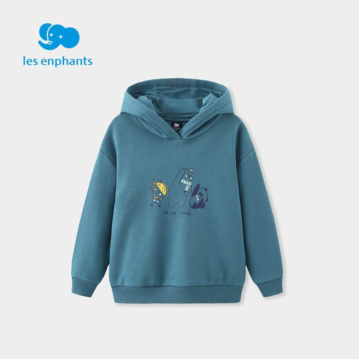 Liady Room Kinderbekleidung Jungen und Mädchen Kapuze -Sweatshirt Cartoon Buntes Fleece Top Winter Dunkelblau 120 cm/6 Jahre alt