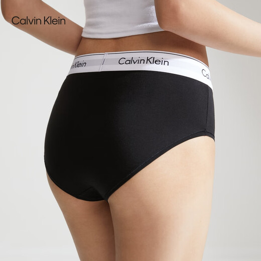 Calvin Klein Unterwäsche [Moderner Schwerkraftgürtel] Frauen CK High Taille Baumwollgezerrte sexy Bikini-Briefs Frauen QF6280 001-Space Black 1 m