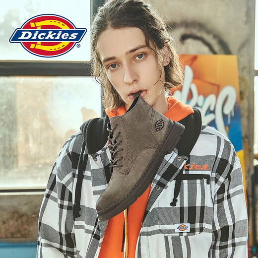 Dickies马丁靴男鞋春季新款高帮靴子潮流男靴工装靴百搭复古男鞋 1073驼色 40