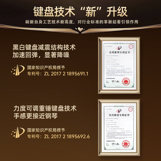 贝琪（Betsy）b112电钢琴重锤88键初学者家用练习钢琴成人儿童专业考级电子钢琴 B112力度键-木纹白 标配（琴+学琴礼包）