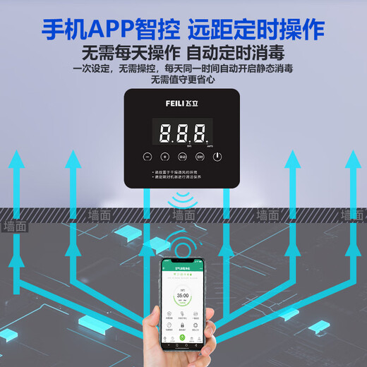 Feili wall-mounted ozone generator, food factory workshop disinfection machine, kills school kitchen garbage room, deodorizes and odors, health commission registration W803BT 3g/h (remote control + APP remote + cycle)