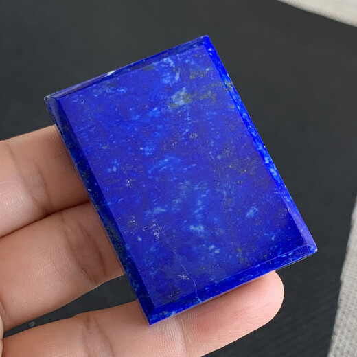 彩芷平安无事牌项链天然青金石吊坠艳蓝原石挂件原色帝皇青方牌实物 723号实物一个哑光