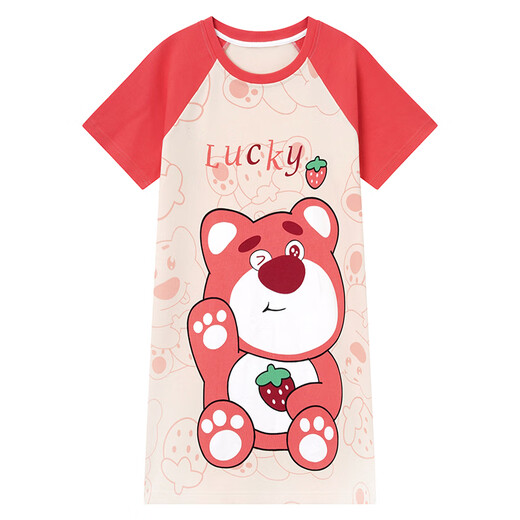 Mädchen Nachthemd Sommer reines Baumwolldünne Cartoon Prinzessin Rock kleines Mädchen Baumwoll Kinderpyjamas Sommer-Heimkleidung T719# L Code 165 (Empfohlenes Gewicht 100-120 Jin [Jin gleich 0,5 kg]))
