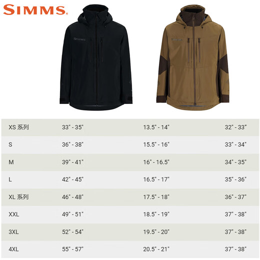 SIMMS 25 Challenger Jackets and Jacket Pants Windproof and Rainproof Fishing Suit Luya Jackets Wading Pants Men 25 Jackets PG-13862 Black XS
