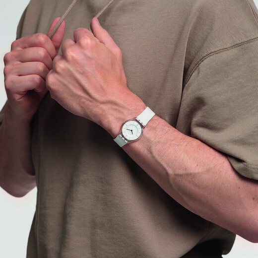 Swatch Swiss Watch Cicada Wing White 2.0 Ultra-Thin New Year Gift Fashion Quartz Watch for Men and Women SS08K102-S14