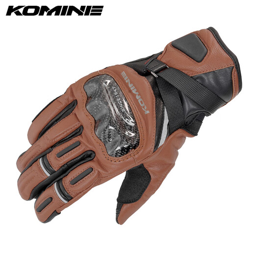 Komine Sicherheit/Innovation Japan Komine Herbst- und Winter-Fahrhandschuhe 819 Kohlefaserschutz 834 Schieber langen warmen Motorrad GK-844 Schwarzbraun [GK-844] XS