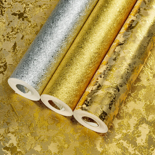 Geschweißte Goldfolie Tapete Golden Golden gelb Silber KTV Hotel Schlafzimmer Wohnzimmertechnik gebürstete Decke Tapete F17152 Gold Folie Wolke Tapete