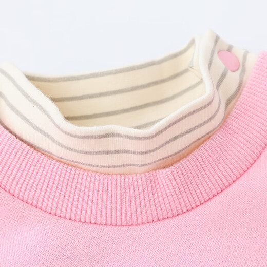 
little mori little forest children's clothing girls sweatshirt children's top half turtle neck autumn and winter clothes light pink 110 cm/4 years old