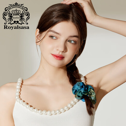 Royal sasa royal salsa hair accessories dark satin artistic head flower high-end sweet niche handmade large intestine hair ring