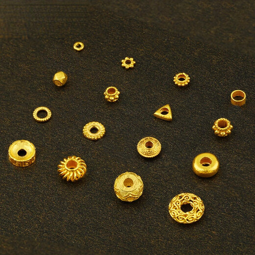 DR-FLVVS Wenhua Spacer 18k Gold Methode ancienne Méthode ancienne Gold Snowflake Gear Spacer UFO Perles de bijoux de bricolage Bracelet Bracelet Back-Malled Spacer / Single (Non.: YJ673)