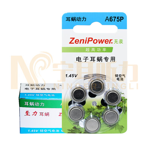 Hörgerätezubehör zu A675P Electronic Cochlea-Implantat Spezielle Quecksilber-freie Zink-Luft-Taste 1,45 V Eine Box (10 Platten)