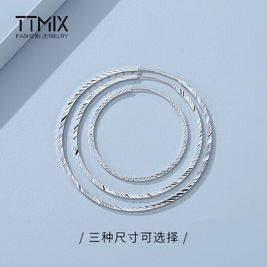 TTMIX platinum large hoop earrings for women pt950 fashionable large hoop earrings platinum European and American style 8.1-8.3g 5.6cm