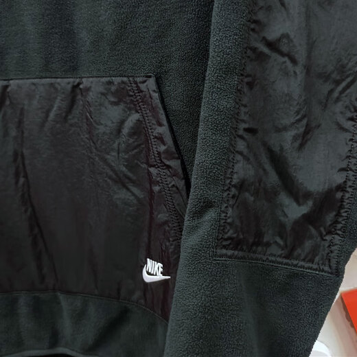 耐克（NIKE）卫衣外套男士秋冬款摇粒绒运动服保暖休闲圆领套头衫上衣 DD4855-010黑色 2XL