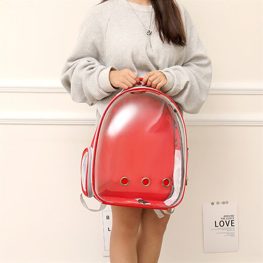 Chongwu cat bag portable outing cat backpack space capsule cat bag large pet bag backpack school bag dog cat aviation box red space capsule backpack normal model standard package
