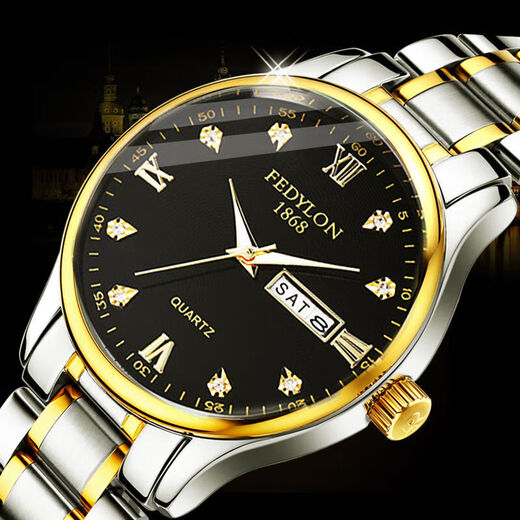Shanghai Vollautomatische mechanische Uhr Doppelkalender wasserdichtes Stahlgürtel Modepaar Männer und Frauen Mechanical Watch Room Weiße Männer 690