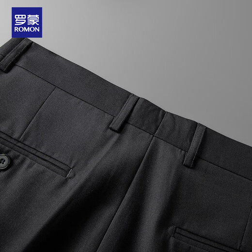 Romon pantalones para hombres de la cintura alta sin hierro pantalones pantalones casuales pantalones de papá traje elástico pantalones rectos