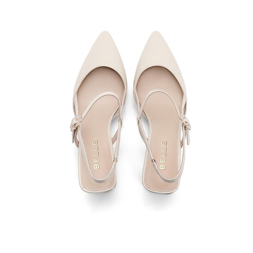 Sandalias puntiagudas de Belle para el centro comercial de verano para mujeres mismas sandalias de bolsas transparentes de vaca BM733BH3 beige 37