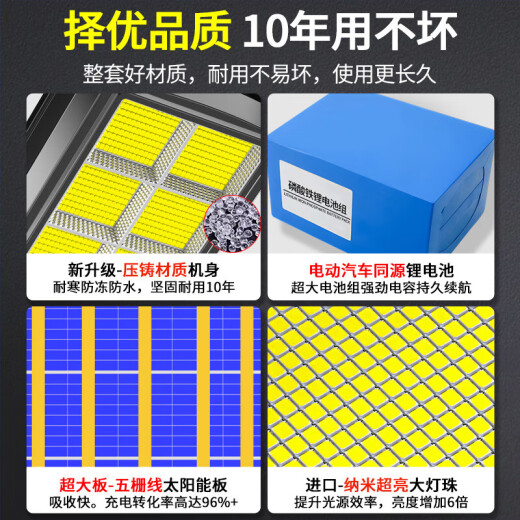 欧普锐太阳能庭院灯户外人体雷达感应超亮led大功率防水照明一体化路灯 2600w爆亮升级+感应遥控约880平